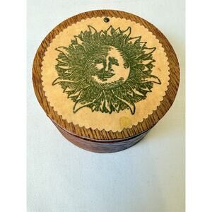 Handcrafted Wooden Sun fuce Trinket Box